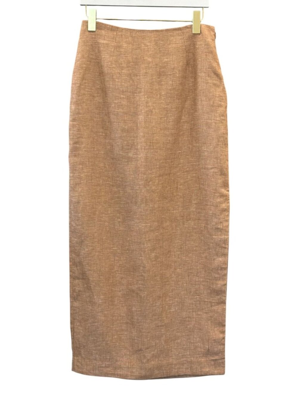 Posse Nancy Linen Pencil Maxi Skirt Walnut Medium M - Picture 2 of 12